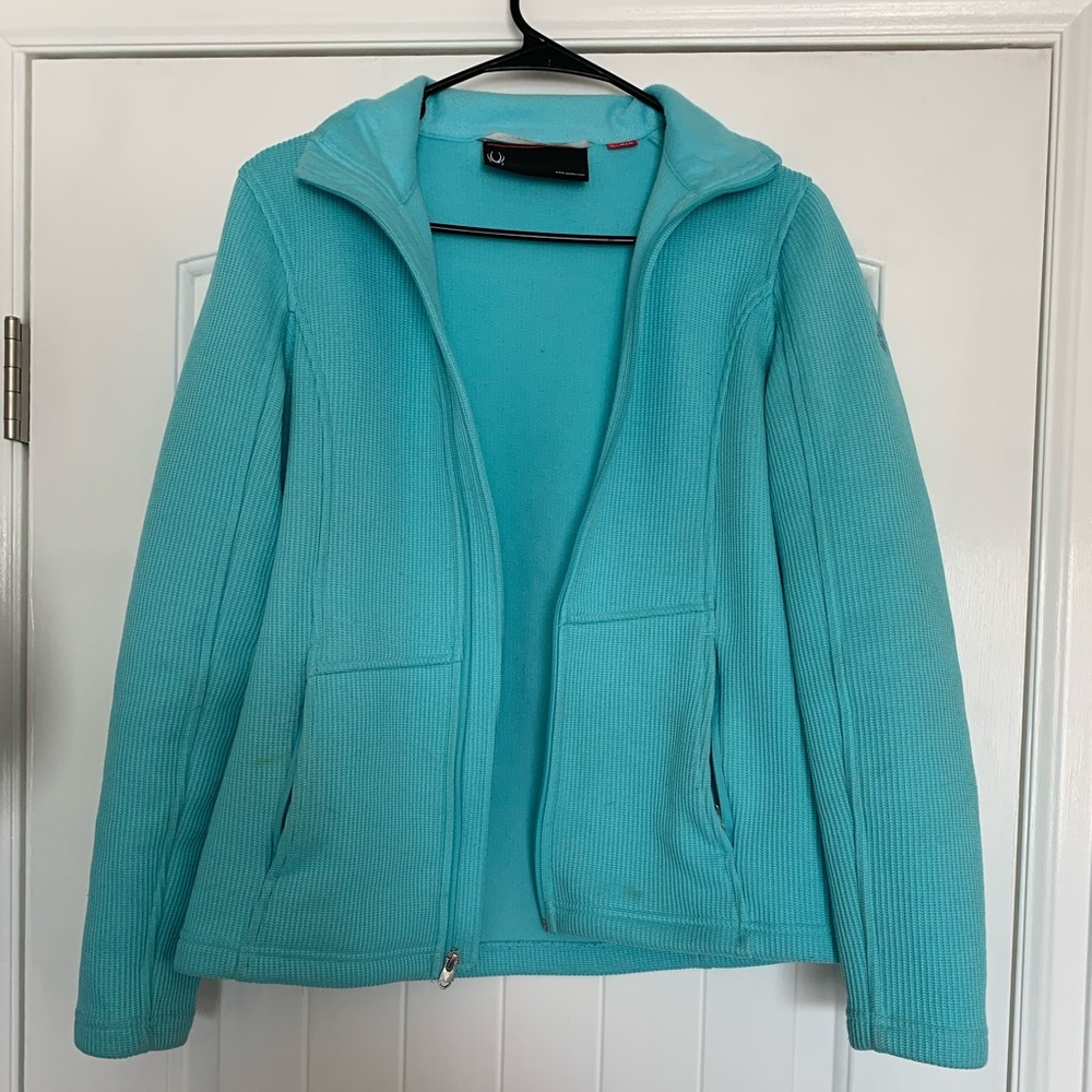 Bright blue Spyder jacket. Size medium